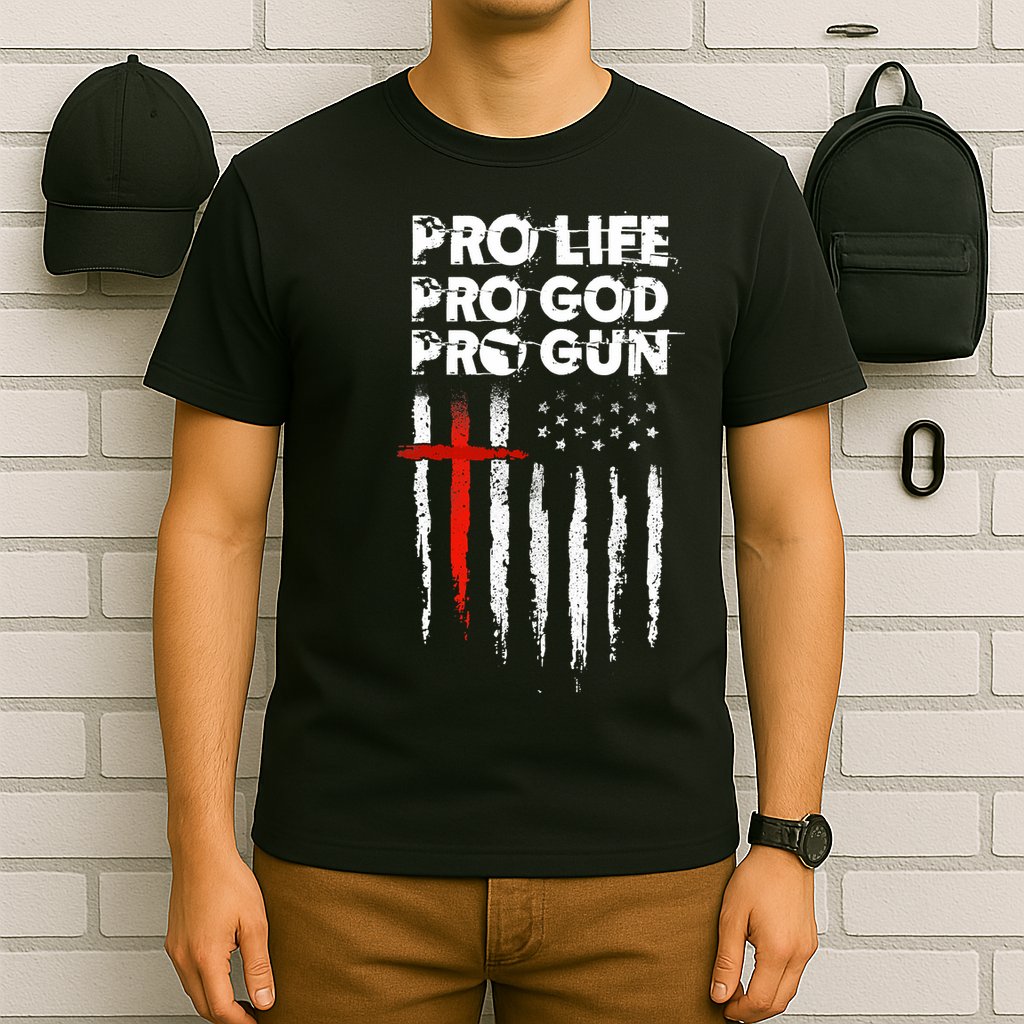 Pro Gun American Flag Patriotic Christian T-Shirt