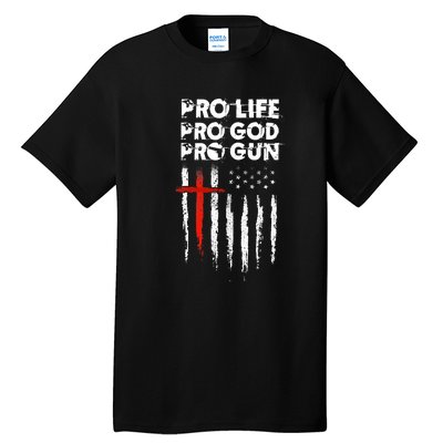 Pro Gun American Flag Patriotic Christian Tall T-Shirt