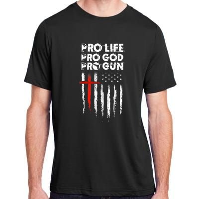 Pro Gun American Flag Patriotic Christian Adult ChromaSoft Performance T-Shirt