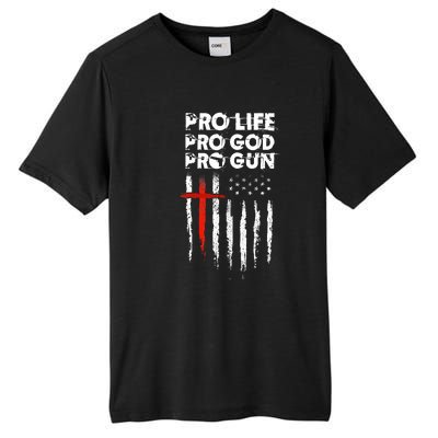 Pro Gun American Flag Patriotic Christian Tall Fusion ChromaSoft Performance T-Shirt