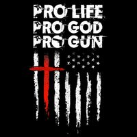 Pro Gun American Flag Patriotic Christian Flat Bill Trucker Hat