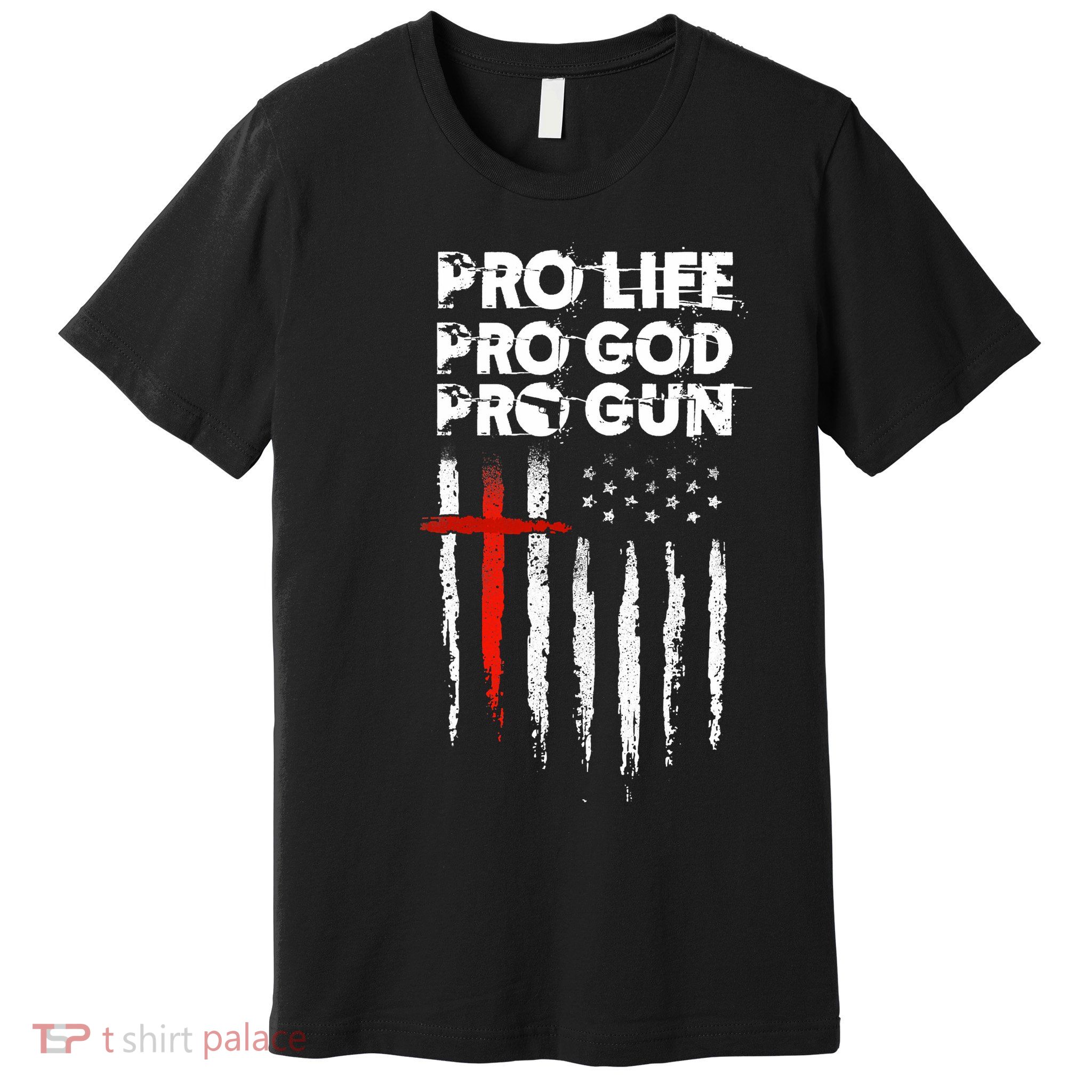 Pro Gun American Flag Patriotic Christian Premium T-Shirt