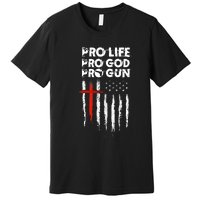 Pro Gun American Flag Patriotic Christian Premium T-Shirt