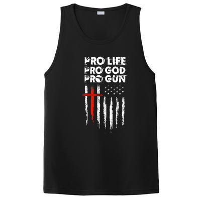 Pro Gun American Flag Patriotic Christian PosiCharge Competitor Tank