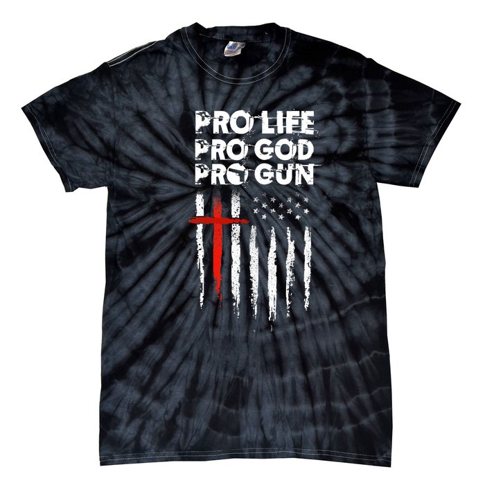 Pro Gun American Flag Patriotic Christian Tie-Dye T-Shirt