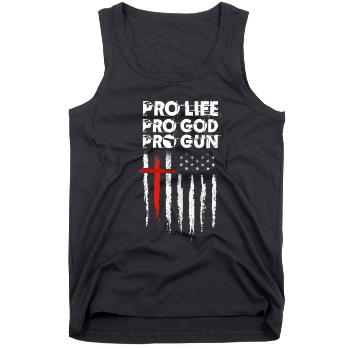 Pro Gun American Flag Patriotic Christian Tank Top