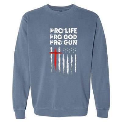 Pro Gun American Flag Patriotic Christian Garment-Dyed Sweatshirt