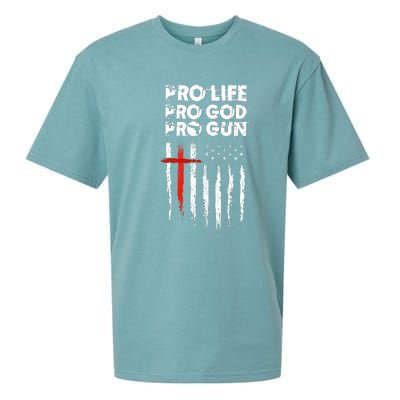 Pro Gun American Flag Patriotic Christian Sueded Cloud Jersey T-Shirt