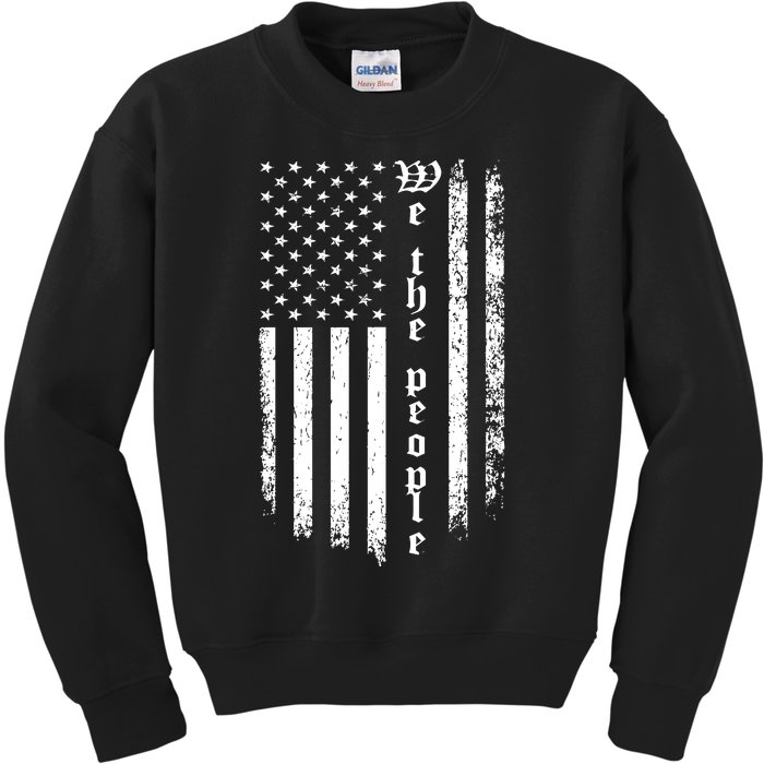 Patriotic Grunge Art Kids Sweatshirt