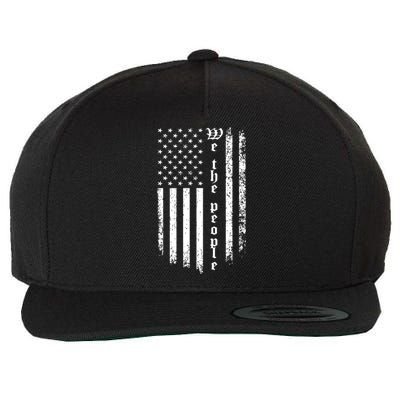 Patriotic Grunge Art Wool Snapback Cap