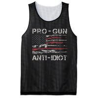 Pro Gun Anti Idiot Vintage Usa Flag 2nd Amendment Mesh Reversible Basketball Jersey Tank