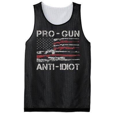 Pro Gun Anti Idiot Vintage Usa Flag 2nd Amendment Mesh Reversible Basketball Jersey Tank