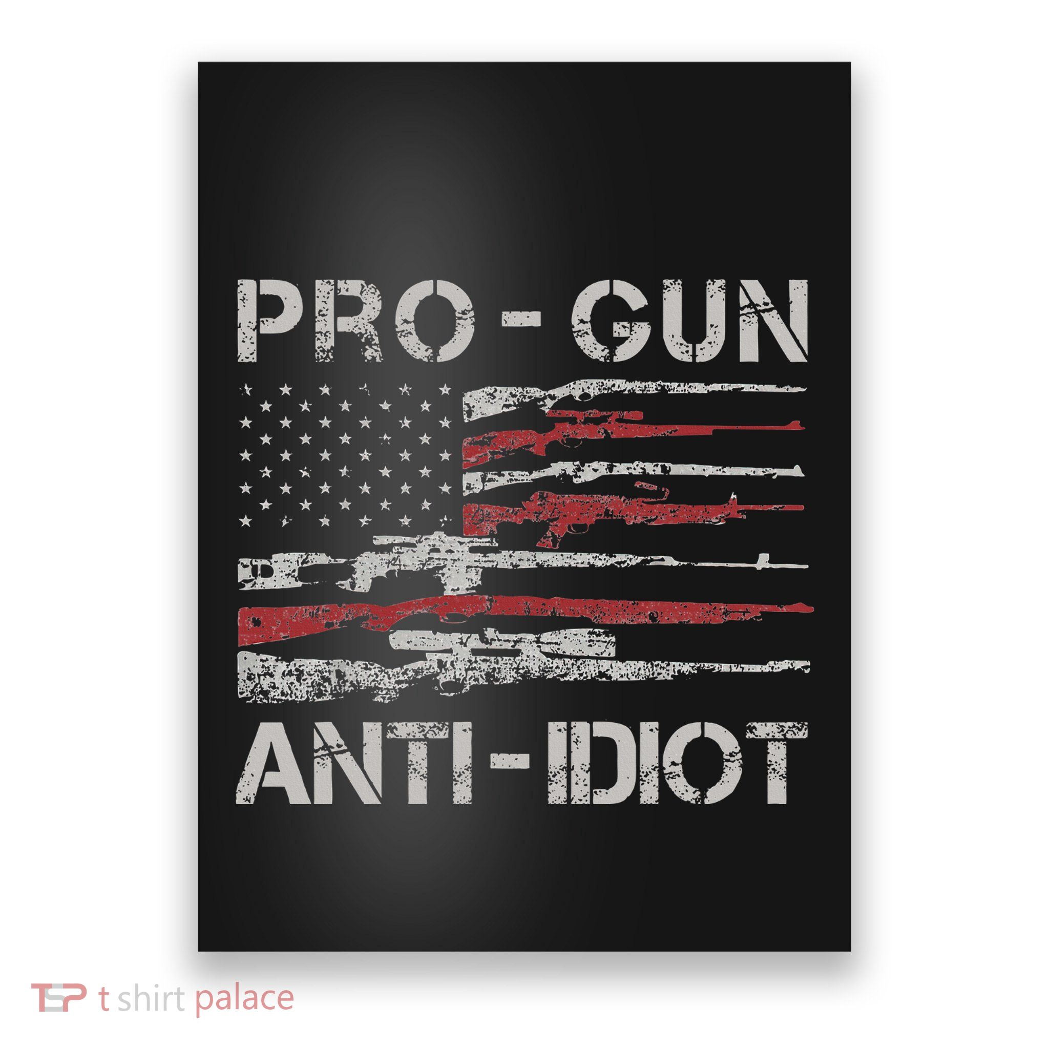 Pro Gun Anti Idiot Vintage Usa Flag 2nd Amendment Poster