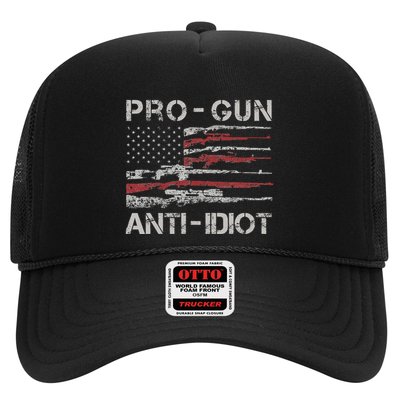 Pro Gun Anti Idiot Vintage Usa Flag 2nd Amendment Trucker Hat