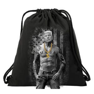 Patriotic Gangster Anti Liberal Pro Trump Republican Gifts Drawstring Bag