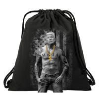 Patriotic Gangster Anti Liberal Pro Trump Republican Gifts Drawstring Bag