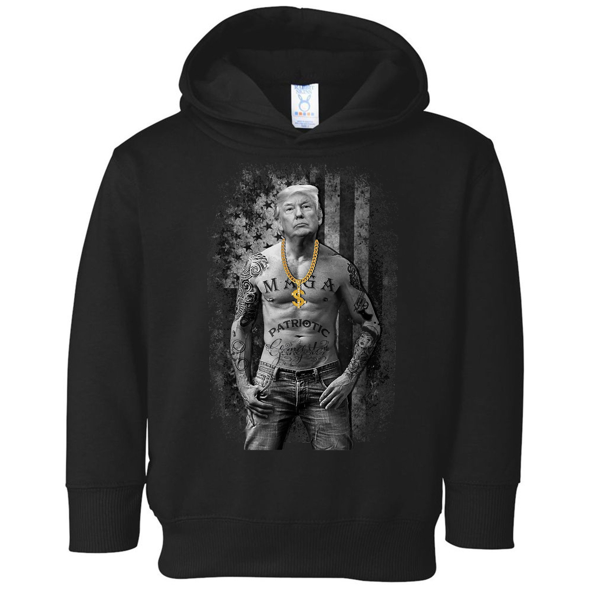 Patriotic Gangster Anti Liberal Pro Trump Republican Gifts Toddler Hoodie