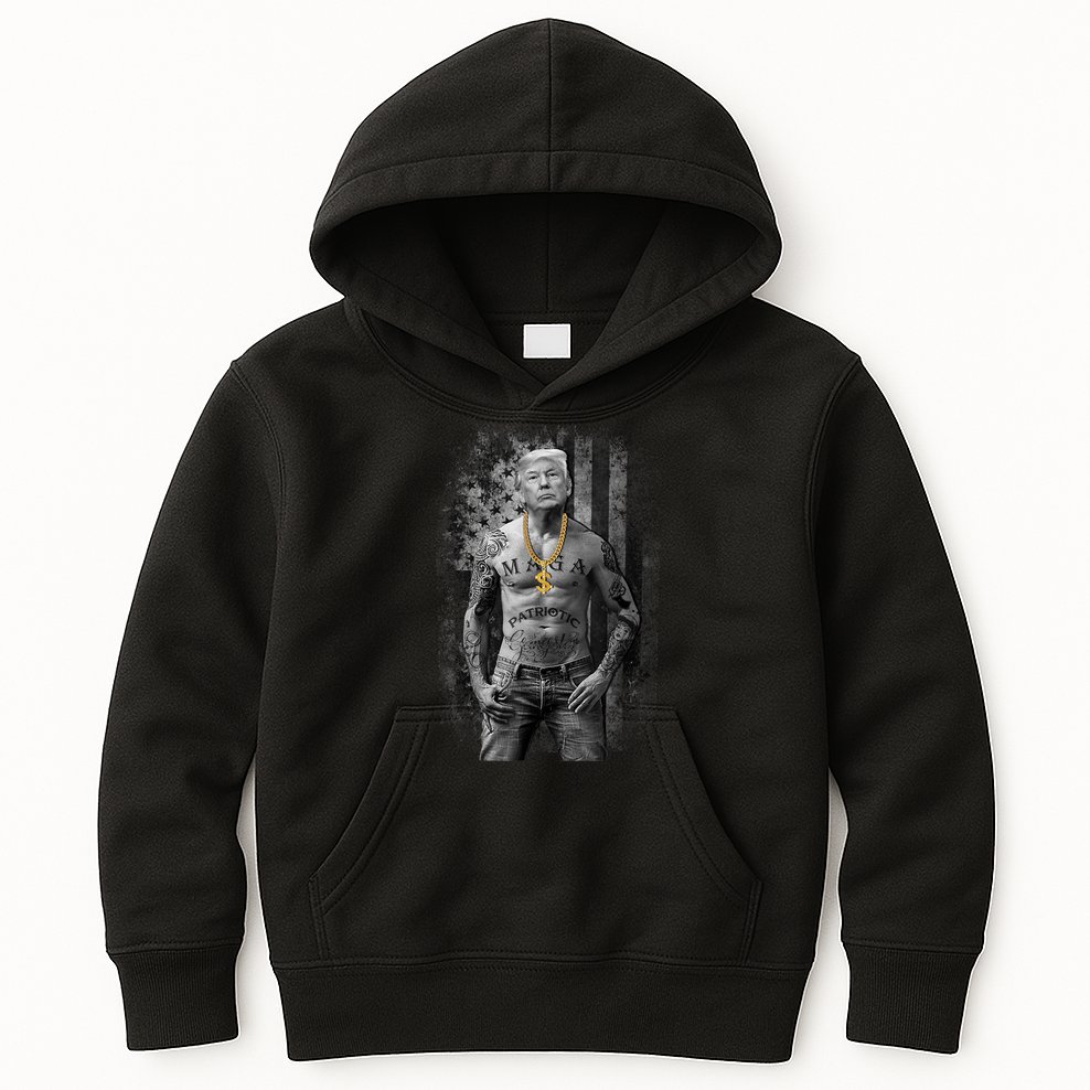 Patriotic Gangster Anti Liberal Pro Trump Republican Gifts Kids Hoodie