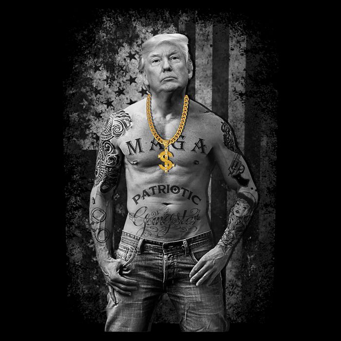 Patriotic Gangster Anti Liberal Pro Trump Republican Gifts Button