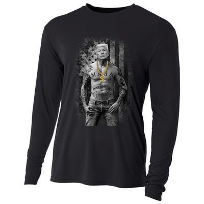 Patriotic Gangster Anti Liberal Pro Trump Republican Gifts Cooling Performance Long Sleeve Crew