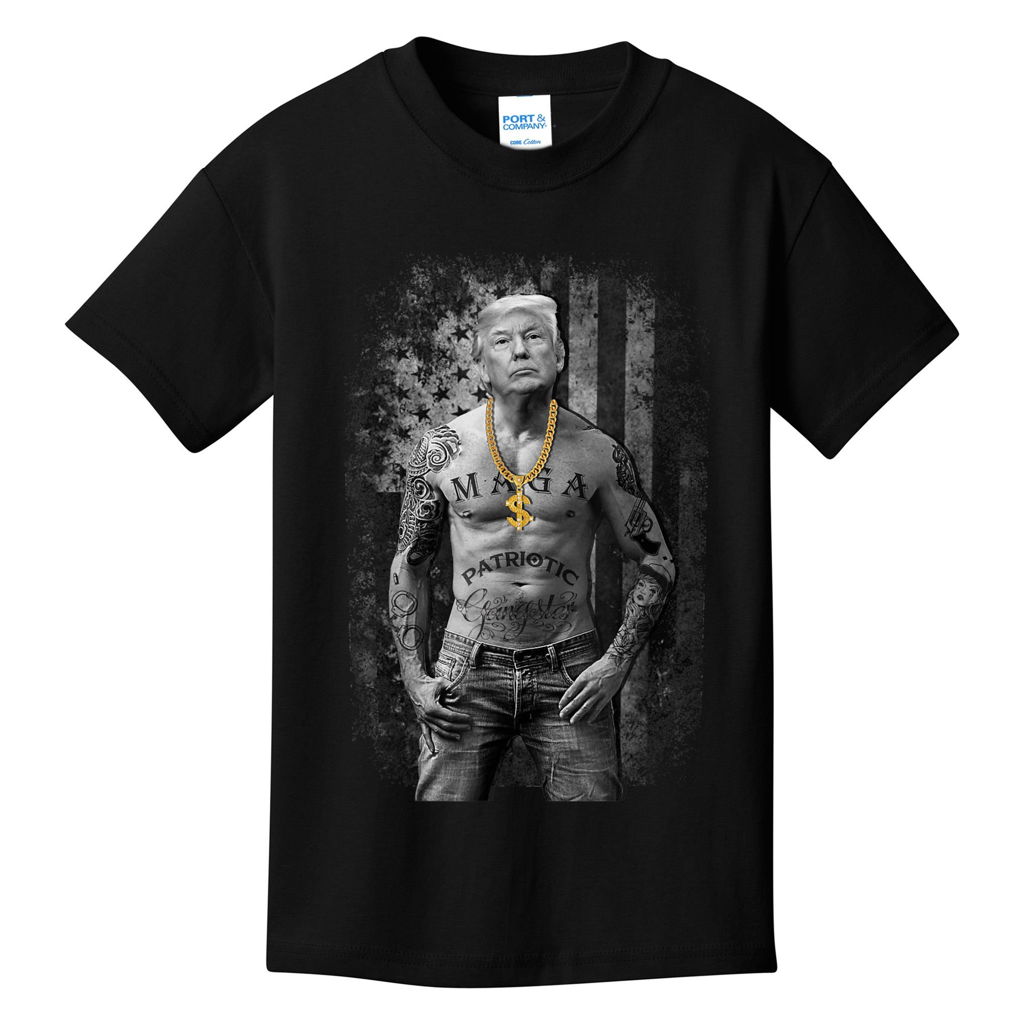 Patriotic Gangster Anti Liberal Pro Trump Republican Gifts Kids T-Shirt