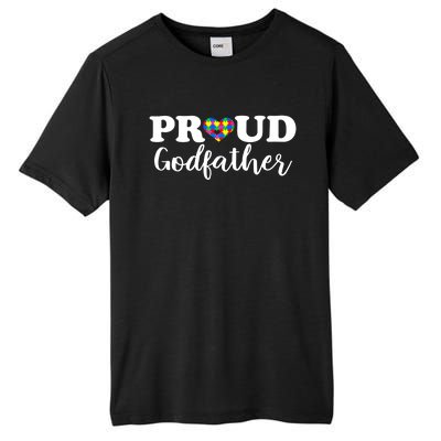 Proud Godfather Autism Awareness Puzzle Autistic Support Gift Tall Fusion ChromaSoft Performance T-Shirt