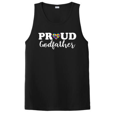 Proud Godfather Autism Awareness Puzzle Autistic Support Gift PosiCharge Competitor Tank