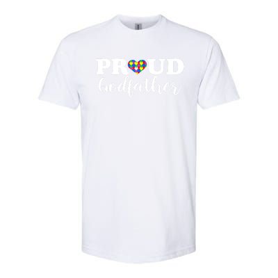 Proud Godfather Autism Awareness Puzzle Autistic Support Gift Softstyle CVC T-Shirt