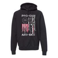 Pro Gun Anti Idiot Vintage Usa Flag 2nd Amendment Premium Hoodie