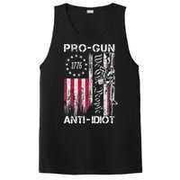 Pro Gun Anti Idiot Vintage Usa Flag 2nd Amendment PosiCharge Competitor Tank