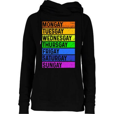 Pride Gay Agenda Love Lgbt Mongay Tuesgay Funny Pride Month Womens Funnel Neck Pullover Hood