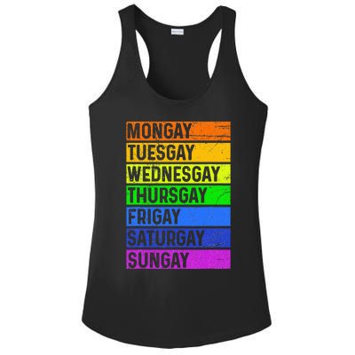 Pride Gay Agenda Love Lgbt Mongay Tuesgay Funny Pride Month Ladies PosiCharge Competitor Racerback Tank