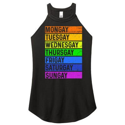 Pride Gay Agenda Love Lgbt Mongay Tuesgay Funny Pride Month Women’s Perfect Tri Rocker Tank