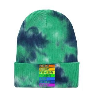 Pride Gay Agenda Love Lgbt Mongay Tuesgay Funny Pride Month Tie Dye 12in Knit Beanie