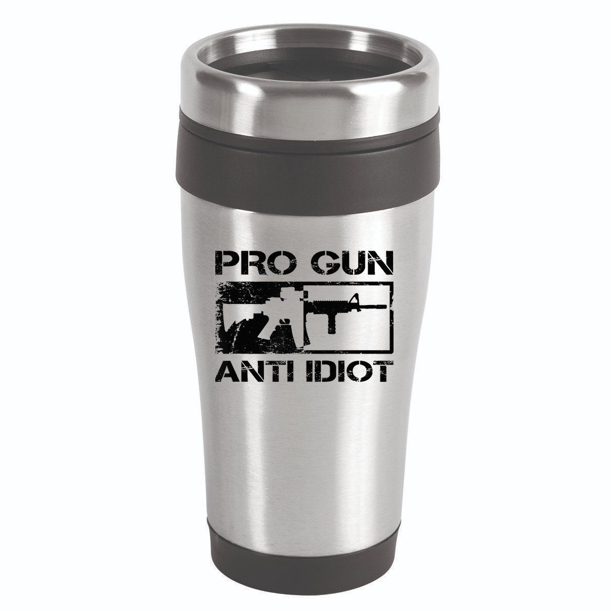 Pro Gun Anti Idiot 2nd Amendment Ar15 Rifle Gun Rights 16oz Travel Tumbler