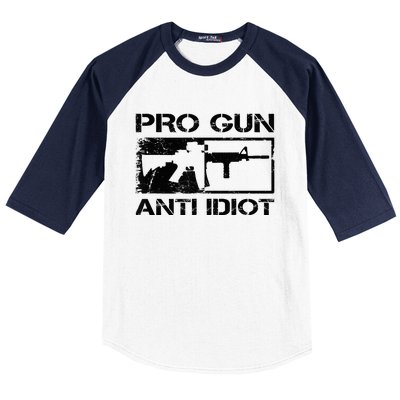 Pro Gun Anti Idiot 2nd Amendment Ar15 Rifle Gun Rights Baseball Sleeve Shirt