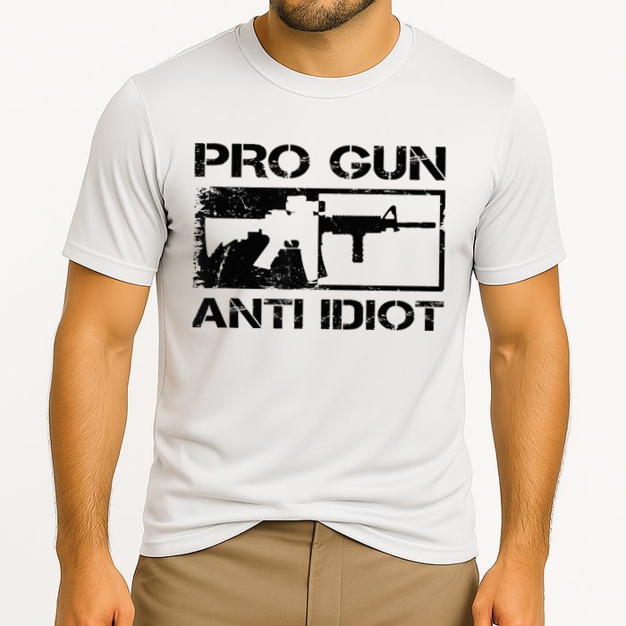 Pro Gun Anti Idiot 2nd Amendment Ar15 Rifle Gun Rights Cooling Performance Crew T-Shirt
