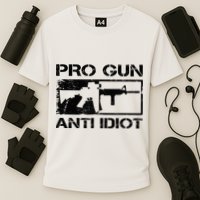 Pro Gun Anti Idiot 2nd Amendment Ar15 Rifle Gun Rights Cooling Performance Crew T-Shirt