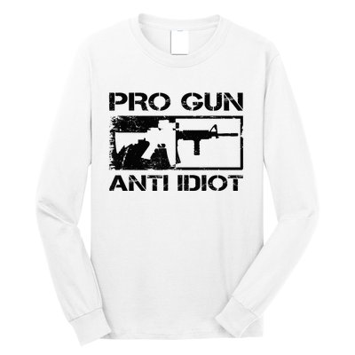 Pro Gun Anti Idiot 2nd Amendment Ar15 Rifle Gun Rights Long Sleeve Shirt