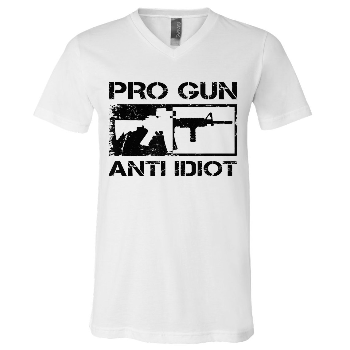 Pro Gun Anti Idiot 2nd Amendment Ar15 Rifle Gun Rights V-Neck T-Shirt