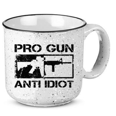 Pro Gun Anti Idiot 2nd Amendment Ar15 Rifle Gun Rights 15oz Campfire Ceramic Mug