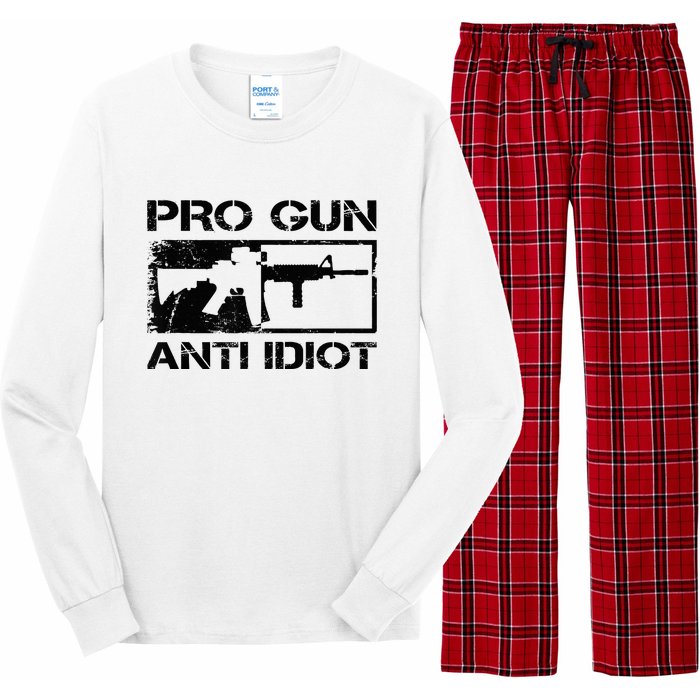 Pro Gun Anti Idiot 2nd Amendment Ar15 Rifle Gun Rights Long Sleeve Pajama Set