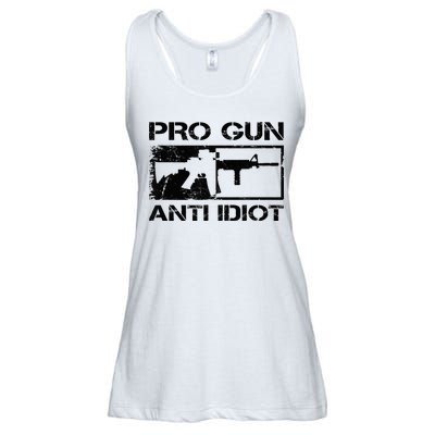 Pro Gun Anti Idiot 2nd Amendment Ar15 Rifle Gun Rights Ladies Essential Flowy Tank