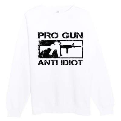 Pro Gun Anti Idiot 2nd Amendment Ar15 Rifle Gun Rights Premium Crewneck Sweatshirt