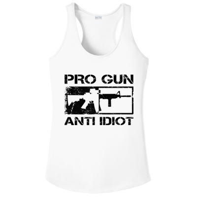 Pro Gun Anti Idiot 2nd Amendment Ar15 Rifle Gun Rights Ladies PosiCharge Competitor Racerback Tank