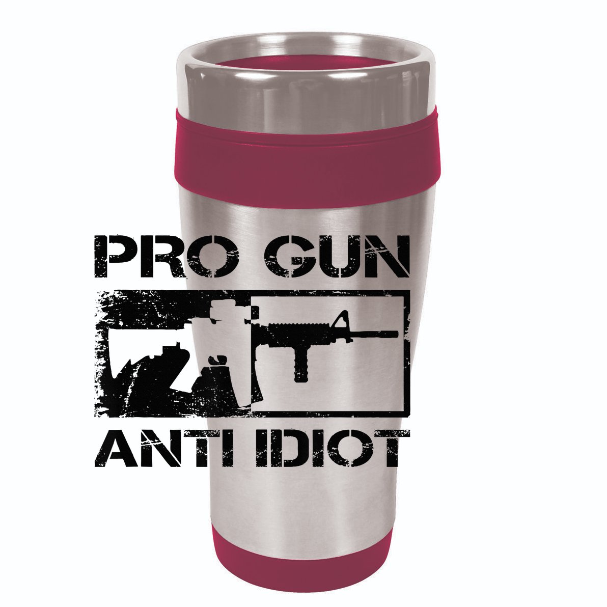 Pro Gun Anti Idiot 2nd Amendment Ar15 Rifle Gun Rights 12oz Stainless Steel Coffee Mug