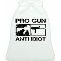 Pro Gun Anti Idiot 2nd Amendment Ar15 Rifle Gun Rights Ceramic Bell Ornament