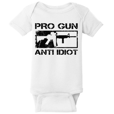 Pro Gun Anti Idiot 2nd Amendment Ar15 Rifle Gun Rights Baby Bodysuit