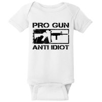 Pro Gun Anti Idiot 2nd Amendment Ar15 Rifle Gun Rights Baby Bodysuit