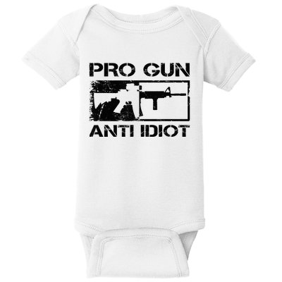 Pro Gun Anti Idiot 2nd Amendment Ar15 Rifle Gun Rights Baby Bodysuit